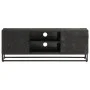 Mueble de TV madera maciza de mango y hierro negro 110x30x40 cm de vidaXL, Taquillas y armarios de almacenamiento - Ref: Foro...