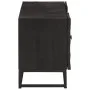 Mueble de TV madera maciza de mango y hierro negro 110x30x40 cm de vidaXL, Taquillas y armarios de almacenamiento - Ref: Foro...