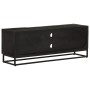 TV-Möbel aus massivem Mangoholz und schwarzem Eisen 110x30x40 cm von vidaXL, Schließfächer und Lagerschränke - Ref: Foro24-37...