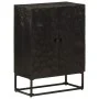 Eisen- und massives Mangoholz-Sideboard in Schwarz 55x30x76 cm von vidaXL, Schließfächer und Lagerschränke - Ref: Foro24-3720...