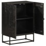 Eisen- und massives Mangoholz-Sideboard in Schwarz 55x30x76 cm von vidaXL, Schließfächer und Lagerschränke - Ref: Foro24-3720...