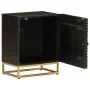 Mesita de noche madera maciza mango y hierro negro 40x30x50 cm by vidaXL, Lockers and storage cabinets - Ref: Foro24-372024, ...