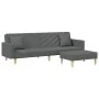 Sofá cama de 2 plazas con almohadas y taburete tela gris oscuro by vidaXL, Sofas - Ref: Foro24-3216259, Price: 325,93 €, Disc...
