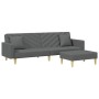 Sofá cama de 2 plazas con almohadas y taburete tela gris oscuro by vidaXL, Sofas - Ref: Foro24-3216259, Price: 332,24 €, Disc...