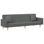 Sofá cama de 2 plazas con almohadas y taburete tela gris oscuro by vidaXL, Sofas - Ref: Foro24-3216259, Price: 332,24 €, Disc...