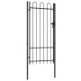 Cancela de valla con una puerta y arcos acero negro 1x2 m de vidaXL, Puertas de jardín - Ref: Foro24-145744, Precio: 170,27 €...