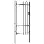 Zauntor mit Tür und Bögen aus schwarzem Stahl 1x2 m von vidaXL, Gartentore - Ref: Foro24-145744, Preis: 174,08 €, Rabatt: %