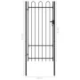 Cancela de valla con una puerta y arcos acero negro 1x2 m de vidaXL, Puertas de jardín - Ref: Foro24-145744, Precio: 170,27 €...