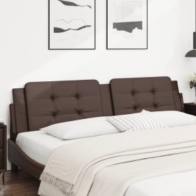 Cabecero de cama acolchado cuero sintético marrón 200 cm de vidaXL, Cabeceros y pies de cama - Ref: Foro24-374885, Precio: 51...