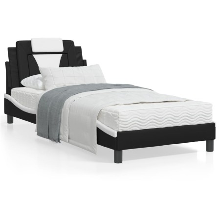 Bett mit schwarz-weißer Kunstledermatratze 80x200 cm von vidaXL, Betten und Lattenroste - Ref: Foro24-3208759, Preis: 258,13 ...