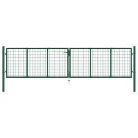 Grünes Gartengittertor aus Stahl, 400 x 100 cm von vidaXL, Gartentore - Ref: Foro24-145748, Preis: 354,11 €, Rabatt: %