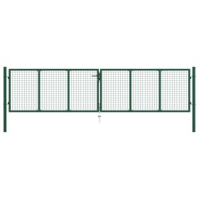 Green Steel Garden Mesh Gate 400x100cm by vidaXL, garden gates - Ref: Foro24-145748, Price: 327,86 €, Discount: %
