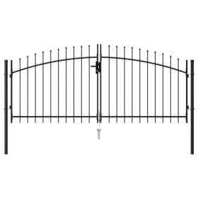 Doppeltüriges Zauntor mit schwarzen Stahlspitzen 3x1,25 m von vidaXL, Gartentore - Ref: Foro24-146027, Preis: 165,10 €, Rabat...
