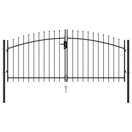 Doppeltüriges Zauntor mit schwarzen Stahlspitzen 3x1,25 m von vidaXL, Gartentore - Ref: Foro24-146027, Preis: 185,38 €, Rabat...