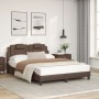 Cama con colchón cuero sintético marrón 120x200 cm de vidaXL, Camas y somieres - Ref: Foro24-3208784, Precio: 367,14 €, Descu...