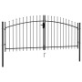 Cancela de valla doble puerta con puntas acero negro 3x1,25 m