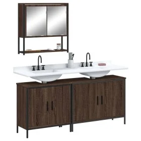 Badezimmermöbel-Set, 3-teilig, aus Sperrholz in brauner Eiche. von vidaXL, Badezimmermöbel - Ref: Foro24-3214674, Preis: 163,...
