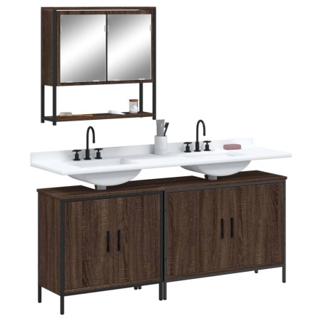 Badezimmermöbel-Set, 3-teilig, aus Sperrholz in brauner Eiche. von vidaXL, Badezimmermöbel - Ref: Foro24-3214674, Preis: 165,...