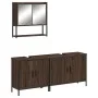 Set de muebles baño 3 pzas madera contrachapada roble marrón de vidaXL, Muebles de baño - Ref: Foro24-3214674, Precio: 163,48...