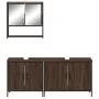 Set de muebles baño 3 pzas madera contrachapada roble marrón de vidaXL, Muebles de baño - Ref: Foro24-3214674, Precio: 163,48...
