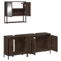Set de muebles baño 3 pzas madera contrachapada roble marrón de vidaXL, Muebles de baño - Ref: Foro24-3214674, Precio: 163,48...