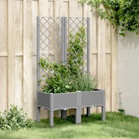 Jardinera con enrejado PP gris claro 80x40x142 cm by vidaXL, Pots and planters - Ref: Foro24-367922, Price: 70,19 €, Discount: %