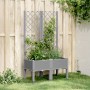 Blumenkasten mit hellem grauen PP-Gitter 80x40x142 cm von vidaXL, Töpfe und Pflanzgefäße - Ref: Foro24-367922, Preis: 71,24 €...