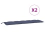 Gartenbankkissen, 2 Stück, aus marineblauem Oxford-Stoff, 180x50x7 cm. von vidaXL, Kissen für Stühle und Sofas - Ref: Foro24-...