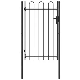 Zauntor mit Tür und schwarzen Stahlbögen 1x1,5 m von vidaXL, Gartentore - Ref: Foro24-146031, Preis: 118,57 €, Rabatt: %