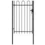 Fence gate with a door and black steel arches 1x1.5 m by vidaXL, garden gates - Ref: Foro24-146031, Price: 122,97 €, Discount: %