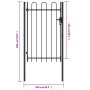 Fence gate with a door and black steel arches 1x1.5 m by vidaXL, garden gates - Ref: Foro24-146031, Price: 128,43 €, Discount: %