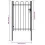Fence gate with a door and black steel arches 1x1.5 m by vidaXL, garden gates - Ref: Foro24-146031, Price: 122,97 €, Discount: %