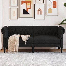 Zweiplätziges Chesterfield-Sofa aus schwarzem Stoff. von vidaXL, Sofas - Ref: Foro24-372549, Preis: 293,95 €, Rabatt: %