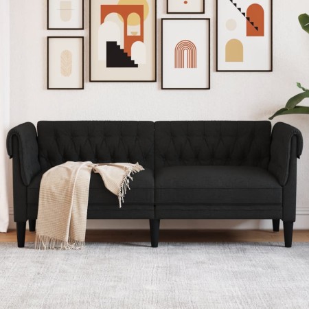 Sofá Chesterfield de 2 plazas tela negro by vidaXL, Sofas - Ref: Foro24-372549, Price: 293,95 €, Discount: %