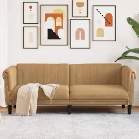 Dreisitzer-Sofa aus braunem Wildleder-Imitat von vidaXL, Sofas - Ref: Foro24-372594, Preis: 329,83 €, Rabatt: %