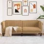 Sofá de 3 plazas cuero sintético de ante marrón by vidaXL, Sofas - Ref: Foro24-372594, Price: 329,83 €, Discount: %