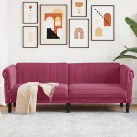 Sofá de 3 plazas terciopelo rojo tinto by vidaXL, Sofas - Ref: Foro24-372589, Price: 270,29 €, Discount: %
