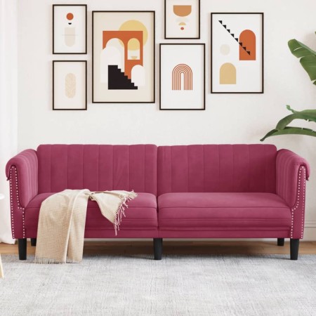 Sofá de 3 plazas terciopelo rojo tinto by vidaXL, Sofas - Ref: Foro24-372589, Price: 277,55 €, Discount: %