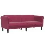 Sofá de 3 plazas terciopelo rojo tinto by vidaXL, Sofas - Ref: Foro24-372589, Price: 270,29 €, Discount: %