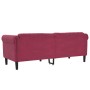 Sofá de 3 plazas terciopelo rojo tinto by vidaXL, Sofas - Ref: Foro24-372589, Price: 277,55 €, Discount: %