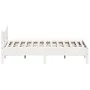 Estructura de cama madera maciza de pino blanco 135x190 cm de vidaXL, Camas y somieres - Ref: Foro24-844746, Precio: 123,90 €...