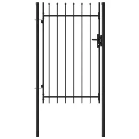 Zauntor mit Tür und schwarzen Stahlspitzen 1x1,5 m von vidaXL, Gartentore - Ref: Foro24-146034, Preis: 142,13 €, Rabatt: %