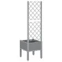 Blumenkasten mit hellem grauen PP-Gitter 40x40x142 cm von vidaXL, Töpfe und Pflanzgefäße - Ref: Foro24-367917, Preis: 55,77 €...
