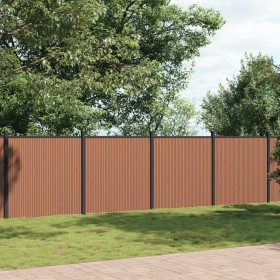 Panel de valla WPC marrón 1564x186 cm