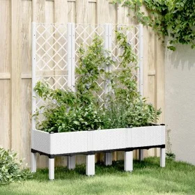 Jardinera con enrejado PP blanco 120x40x142 cm by vidaXL, Pots and planters - Ref: Foro24-367929, Price: 97,45 €, Discount: %