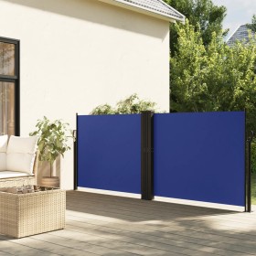 Toldo lateral retráctil azul 140x600 cm