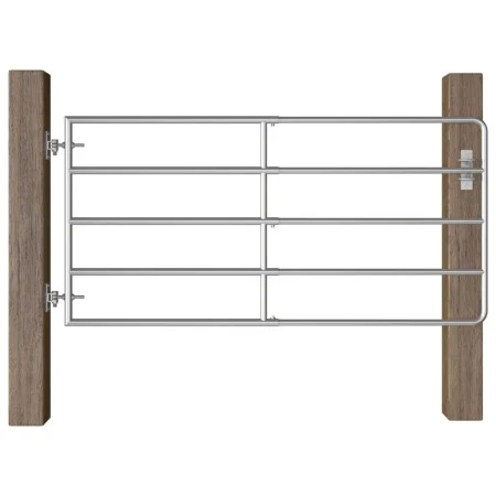 5-Stangen-Tor für Field Silver Steel (95-170)x90 cm von vidaXL, Gartentore - Ref: Foro24-145985, Preis: 142,90 €, Rabatt: %