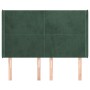 Cabecero con orejas de terciopelo verde oscuro 147x16x118/128cm