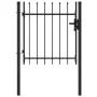 Cancela de valla con una puerta y puntas acero negro 1x1 m de vidaXL, Puertas de jardín - Ref: Foro24-146032, Precio: 148,31 ...