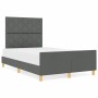 Estructura de cama con cabecera Gris oscuro 120 x 190 cm tela